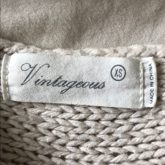 Cream knit off the shoulder sweater - Picture 3 of 3